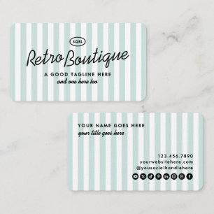 Cartes de visite standard rayées vintage côtières