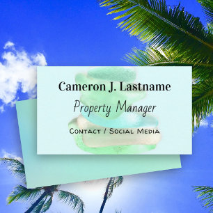 Cartes de visite standard vert verre de mer simple