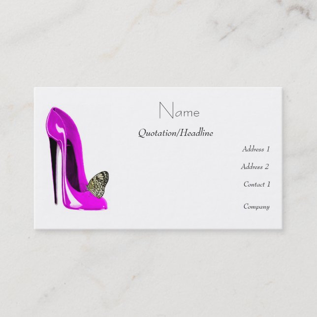 Cartes de visite stylets d'art de chaussure (Devant)