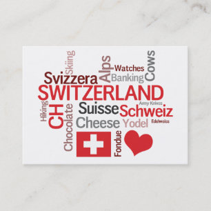 Cartes de visite suisses de tourisme de thème de