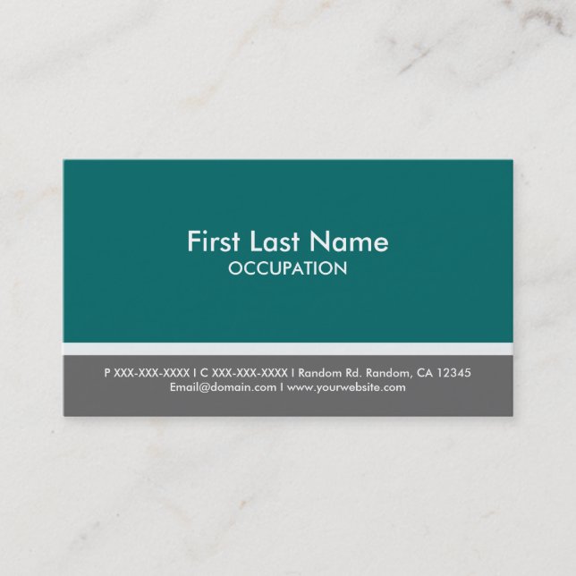 Cartes de visite sur mesure couleur gris d'aqua fo (Devant)