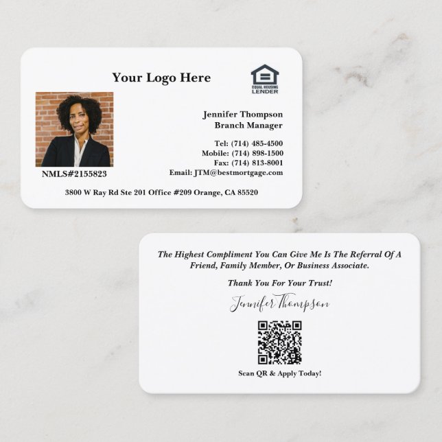 Cartes de visite sur mesure pour les concessionnai (Devant / Derrière)