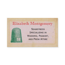 Cartes de visite sur mesure vintage Thimble Seamst