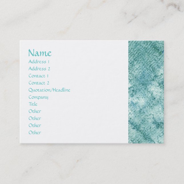 Cartes de visite surdimensionnés turquoises (Devant)