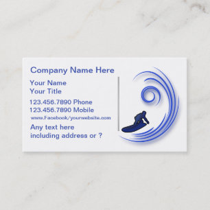 Cartes de visite surfants nouveaux