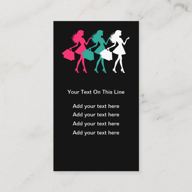 Cartes de visite tendance à thème mode (Devant)