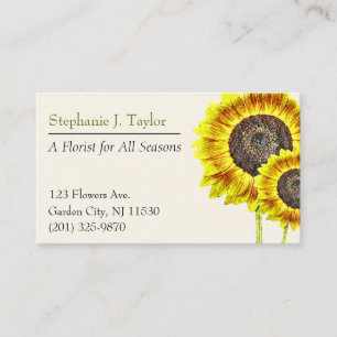 Cartes de visite tendance du fleuriste de tourneso
