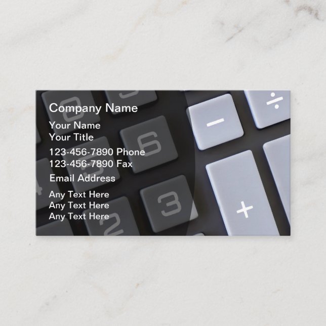 Cartes de visite thème comptable Cool (Devant)