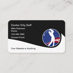 Cartes de visite thème golf cool moderne coins arr