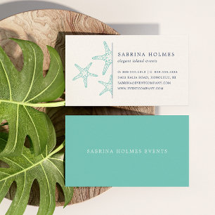 Cartes de visite Tropical Starfish   Aqua
