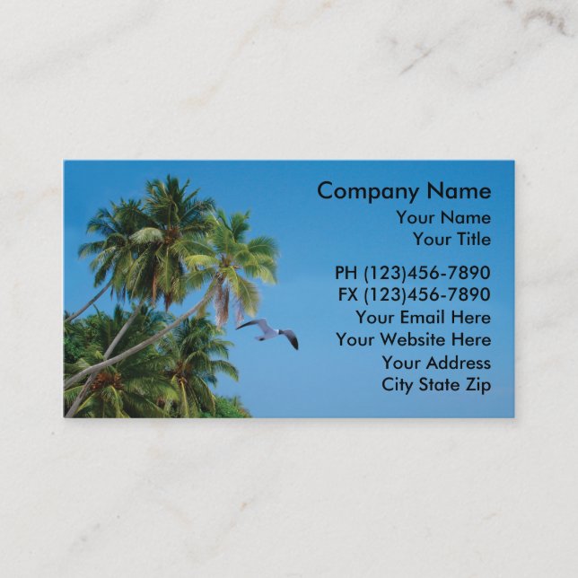 Cartes de visite tropicaux (Devant)