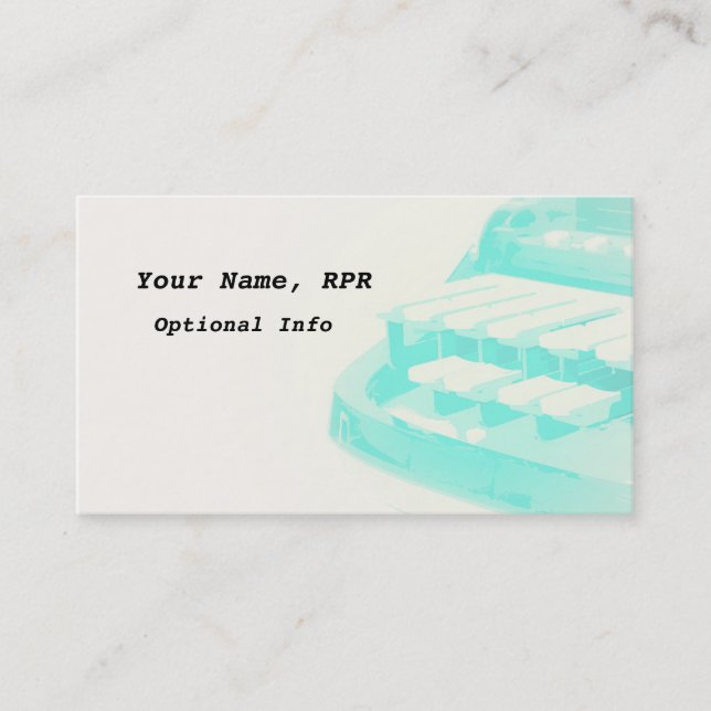 Cartes de visite turquoises de sténographe (Devant)