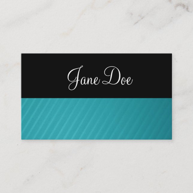 Cartes de visite Turquoises et noirs (Devant)
