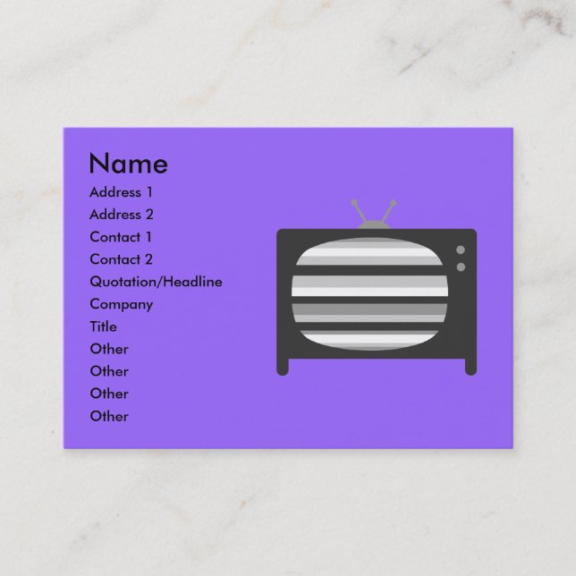 Cartes de visite TV rétro (Devant)