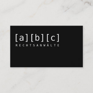 Cartes de visite typo noires