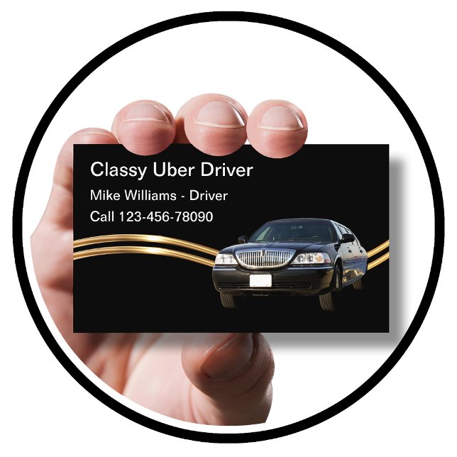 Cartes de visite Uber Driver indépendants Classy (Créateur téléchargé)