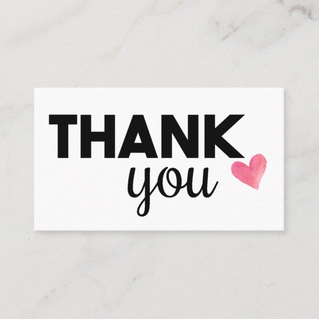 Cartes de visite uniques de coeur de Merci (Devant)