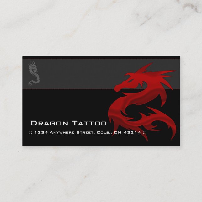 Cartes de visite uniques de tatouage asiatique (Devant)