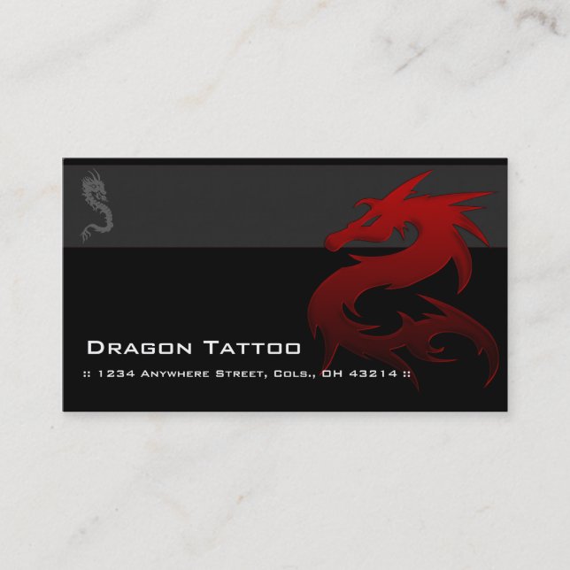 Cartes de visite uniques de tatouage asiatique (Devant)