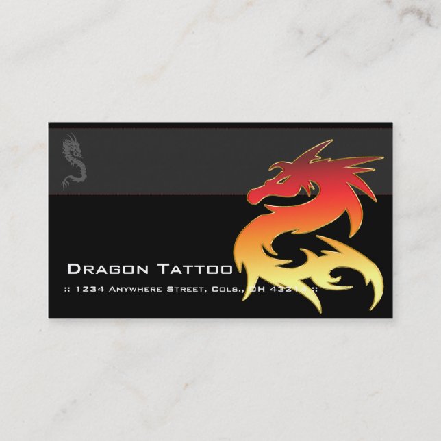 Cartes de visite uniques de tatouage asiatique (Devant)