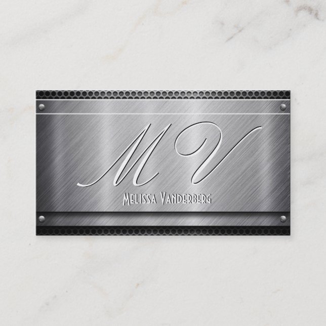 Cartes de visite uniques en aluminium balayés (Devant)