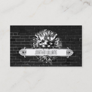 Cartes de visite uniques noirs et blancs de lion