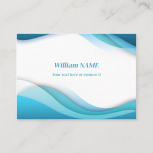Cartes de visite Vagues bleues - sobre