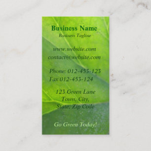 Cartes de visite verts