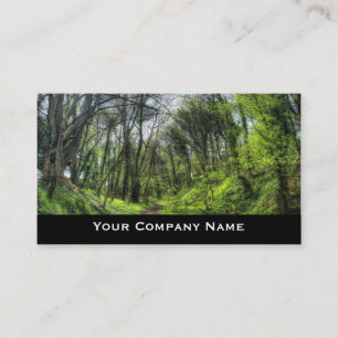 Cartes de visite verts de chemin forestier