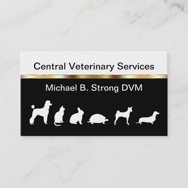 Cartes de visite vétérinaires de classe (Devant)