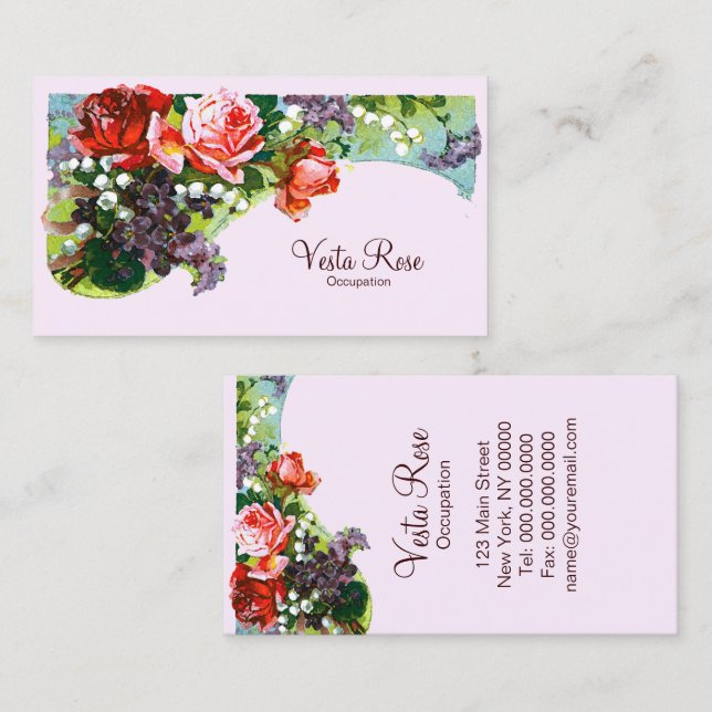 Cartes de visite victoriens de ~ de fleurs (Devant / Derrière)