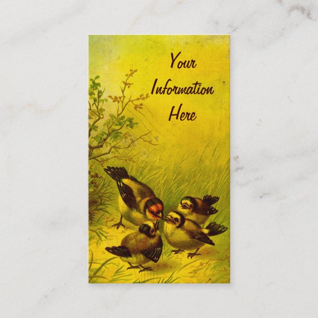 Cartes de visite vintages de moineaux (Devant)