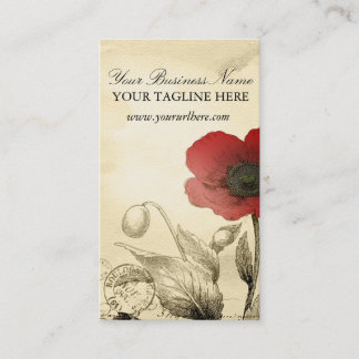 Cartes de visite vintages de pavot - Ephemera Flor