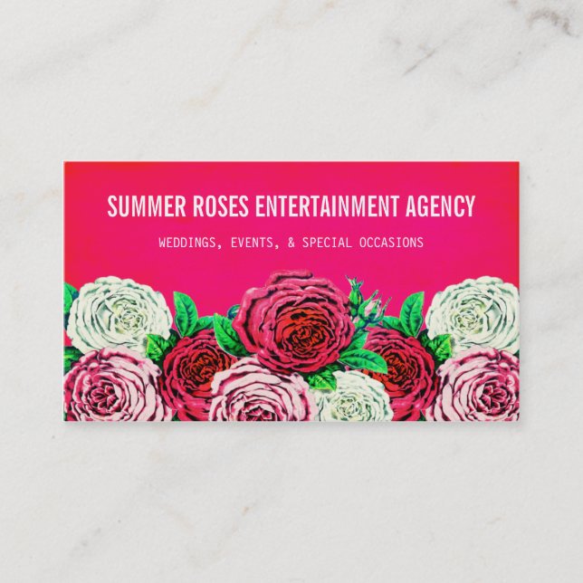 Cartes de visite vintages de roses (Devant)