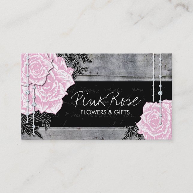 Cartes de visite vintages de roses (Devant)