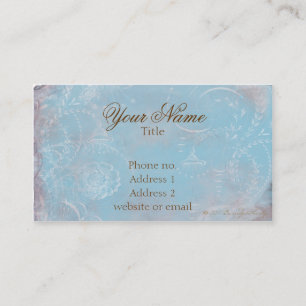 Cartes de visite vintages de Toile Bleue et Script