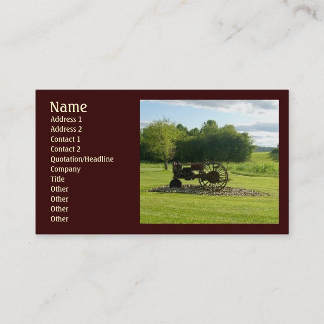 Cartes de visite vintages de tracteur (Devant)