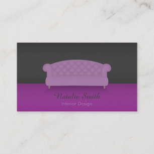 Cartes de visite violettes pour design d'intérieur