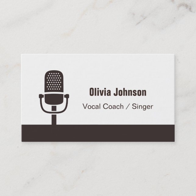 Cartes de visite vocaux d'icône de microphone de (Devant)