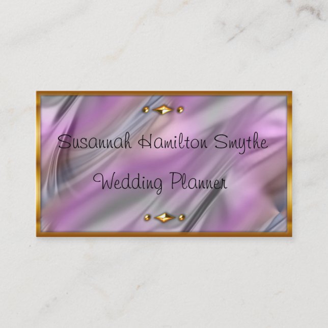 Cartes de visite Wedding planners rose et or (Devant)