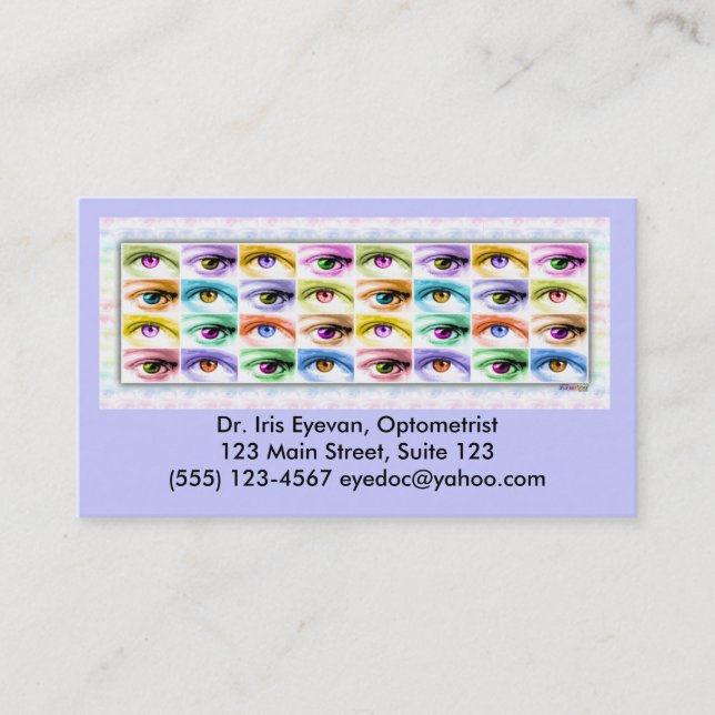 Cartes de visite - yeux d'art de bruit, I (Devant)