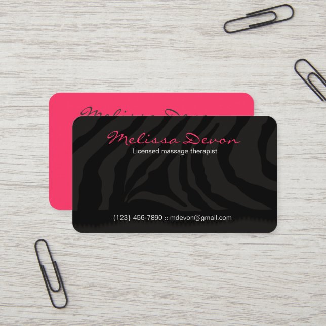 Cartes de visite ZEBRA STRIPE (Devant/Arrière en situation)