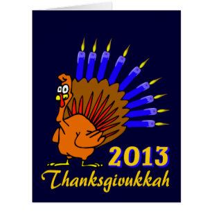 Cartes de voeux 2013 de Thanksgivukkah Menurkey