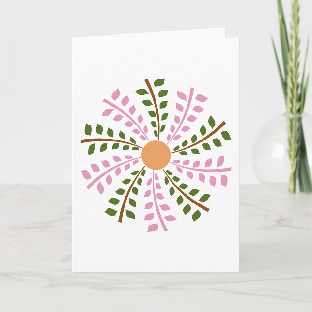 Cartes de voeux à fleurs feuilles (Créateur téléchargé)