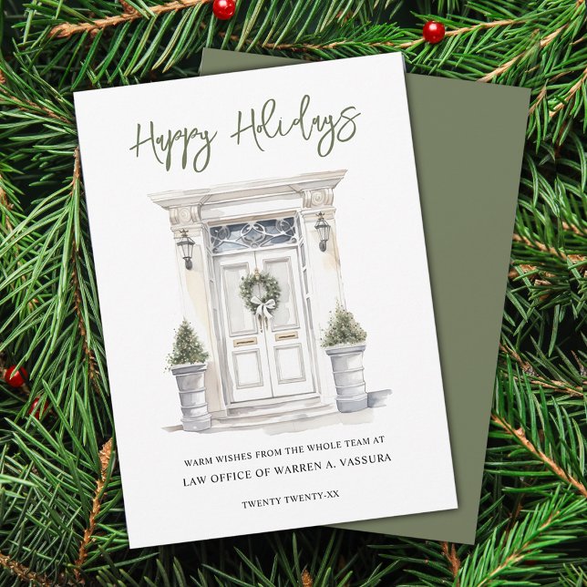 Cartes de vœux affaires plat moderne (Modern Holiday Wishes Business Flat Holiday Card)