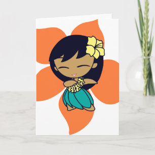 Cartes de voeux "Aloha Honeys" en papaye