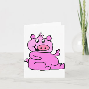 Cartes de vœux au cochon riant