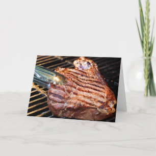 Cartes de voeux au steak grillé