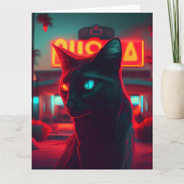 Cartes de vœux Black Cat Card (Front)