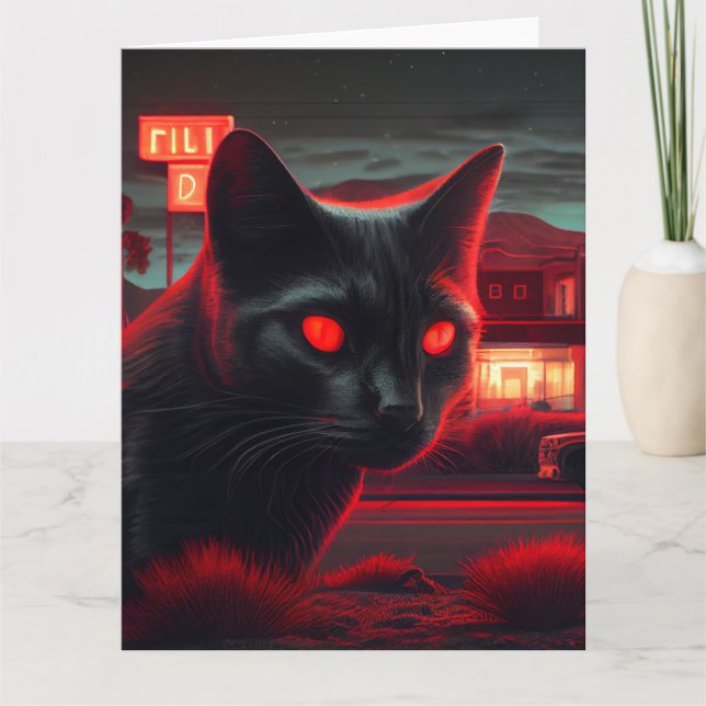 Cartes de vœux Black Cat Card (Front)